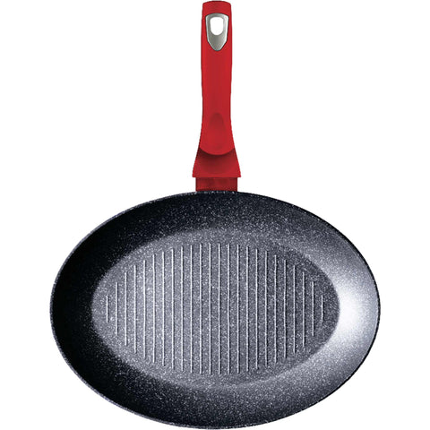  BH/7169, Sartén para pescado 35x25cm, Burdeos, Rojo, Sartén para pescado, Sartén para parrilla, Sartén, Sartenes