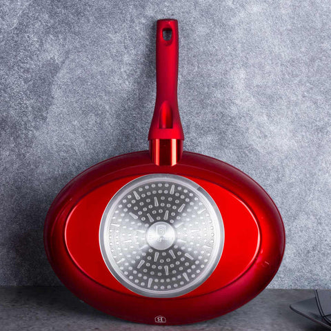  BH/7169, Sartén para pescado 35x25cm, Burdeos, Rojo, Sartén para pescado, Sartén para parrilla, Sartén, Sartenes