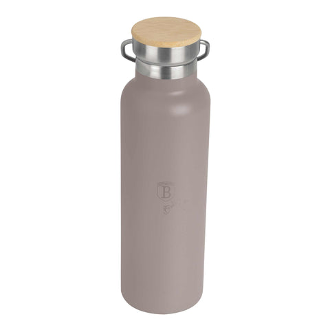  BH/7201, Termo con tapa de bambú 0,6L, Taupe mate, termo con tapa de bambú, termo, botella para beber, almacenamiento de alimentos
