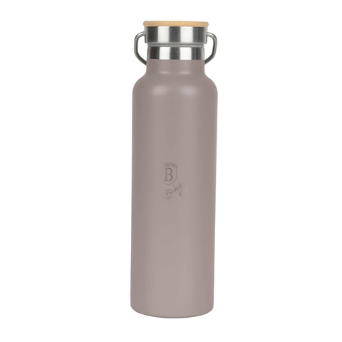  BH/7201, Termo con tapa de bambú 0,6L, Taupe mate, termo con tapa de bambú, termo, botella para beber, almacenamiento de alimentos
