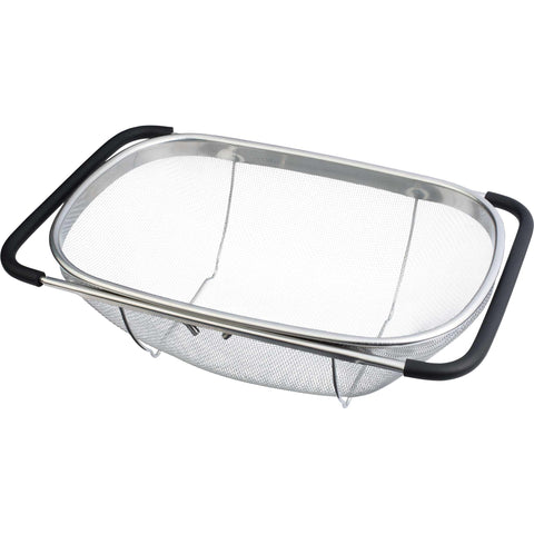 Product image of Flexible mesh basket with adjustable handles. Part of the kitchen accessories . Features: • Material: 18/10 stainless steel • Size: 34*24*11 cm. (Studio view). Official Berlinger Haus product, boosted by Promintra sl.