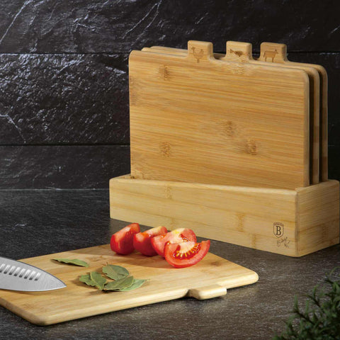  BH/7213, Juego de tablas de cortar de bambú, Madera, Juego de tablas de cortar, Juego de tablas de cortar de bambú con soporte, Cuchillos y herramientas de corte, Tabla de cortar