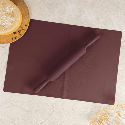  BH/7464, Tapete de silicona para hornear 62x42cm, Burdeos mate, tapete de silicona, Utensilios para hornear, Tapete para hornear