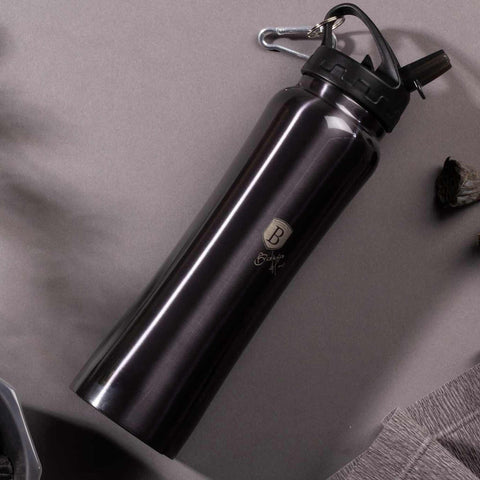  BH/7493, Botella deportiva 0,5L, Gris oscuro, Botella deportiva a., Botella deportiva, Botella de agua, Frasco, Almacenamiento de alimentos, Botella