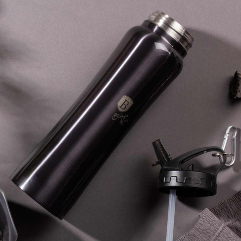  BH/7493, Botella deportiva 0,5L, Gris oscuro, Botella deportiva a., Botella deportiva, Botella de agua, Frasco, Almacenamiento de alimentos, Botella