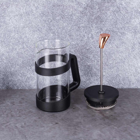  BH/7614, Cafetera de émbolo para café y té de 350 ml, negra, oro rosa, cafetera de émbolo para café y té, prensa francesa, electrodomésticos, cafetera