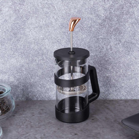  BH/7614, Cafetera de émbolo para café y té de 350 ml, negra, oro rosa, cafetera de émbolo para café y té, prensa francesa, electrodomésticos, cafetera