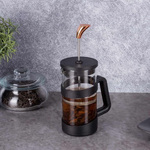  BH/7614, Cafetera de émbolo para café y té de 350 ml, negra, oro rosa, cafetera de émbolo para café y té, prensa francesa, electrodomésticos, cafetera