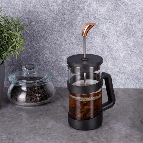  BH/7614, Cafetera de émbolo para café y té de 350 ml, negra, oro rosa, cafetera de émbolo para café y té, prensa francesa, electrodomésticos, cafetera