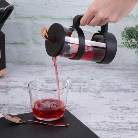  BH/7614, Cafetera de émbolo para café y té de 350 ml, negra, oro rosa, cafetera de émbolo para café y té, prensa francesa, electrodomésticos, cafetera