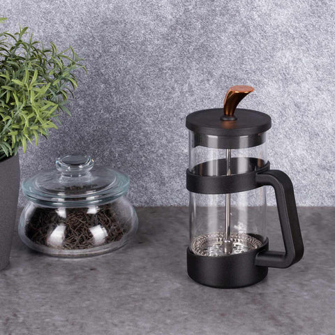  BH/7614, Cafetera de émbolo para café y té de 350 ml, negra, oro rosa, cafetera de émbolo para café y té, prensa francesa, electrodomésticos, cafetera