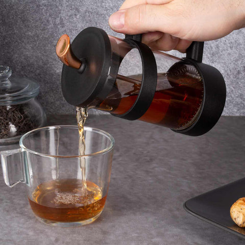  BH/7614, Cafetera de émbolo para café y té de 350 ml, negra, oro rosa, cafetera de émbolo para café y té, prensa francesa, electrodomésticos, cafetera