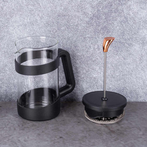  BH/7615, Cafetera de émbolo para café y té de 600 ml, Negra, Oro rosa, Cafetera de émbolo para café y té, Cafetera de émbolo para café y té, Prensa francesa, Electrodomésticos de cocina, Cafetera