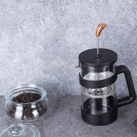  BH/7615, Cafetera de émbolo para café y té de 600 ml, Negra, Oro rosa, Cafetera de émbolo para café y té, Cafetera de émbolo para café y té, Prensa francesa, Electrodomésticos de cocina, Cafetera