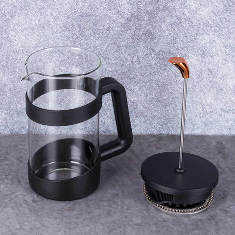  BH/7616, Cafetera de émbolo para café y té de 1000 ml, Negra, Oro rosa, Cafetera de émbolo para café y té, Cafetera de émbolo para café y té, Prensa francesa, Electrodomésticos de cocina, Cafetera