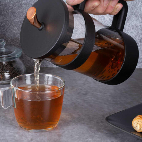  BH/7616, Cafetera de émbolo para café y té de 1000 ml, Negra, Oro rosa, Cafetera de émbolo para café y té, Cafetera de émbolo para café y té, Prensa francesa, Electrodomésticos de cocina, Cafetera