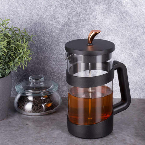 BH/7616, Cafetera de émbolo para café y té de 1000 ml, Negra, Oro rosa, Cafetera de émbolo para café y té, Cafetera de émbolo para café y té, Prensa francesa, Electrodomésticos de cocina, Cafetera