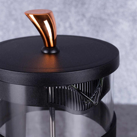  BH/7616, Cafetera de émbolo para café y té de 1000 ml, Negra, Oro rosa, Cafetera de émbolo para café y té, Cafetera de émbolo para café y té, Prensa francesa, Electrodomésticos de cocina, Cafetera