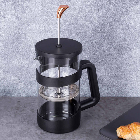 Cafetera de émbolo para café y té, prensa francesa, cafetera de émbolo para café y té, oro rosa/negro,BH/7616