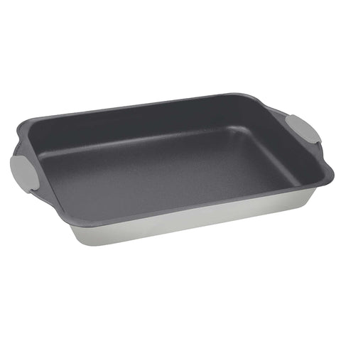  BH/7649, Asador rectangular con mango de silicona 40cm, Gris mate, utensilios para hornear, asador rectangular c., asador rectangular, asador, mango de silicona, hornear