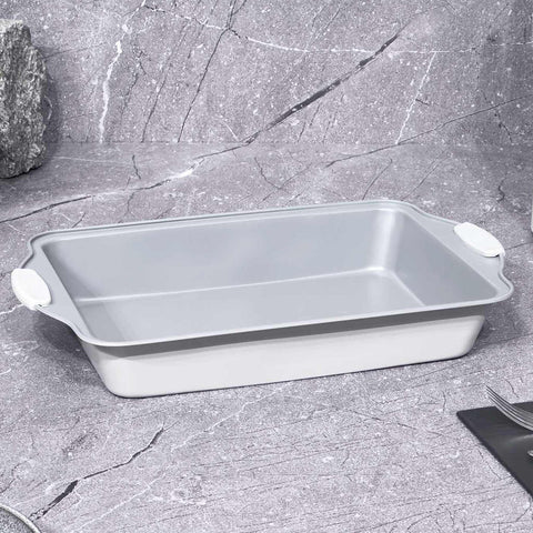  BH/7649, Asador rectangular con mango de silicona 40cm, Gris mate, utensilios para hornear, asador rectangular c., asador rectangular, asador, mango de silicona, hornear