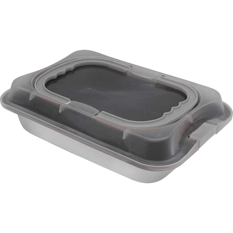 asador rectangular, asador rectangular con tapa, asador, utensilios para hornear, hornear,utensilios para hornear - asador rectangular a.,gris mate,BH/7652