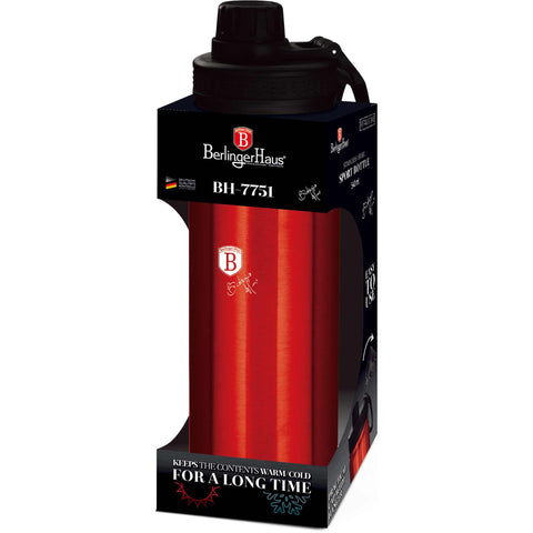  BH/7751, Botella deportiva 540 ml, Burdeos, Rojo, Botella deportiva B., Botella deportiva, Botella de agua, Frasco, Almacenamiento de alimentos, Botella