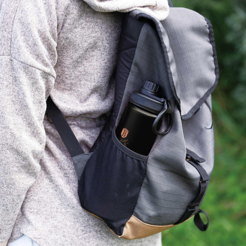  BH/7758, Botella deportiva 540 ml, Negro, Oro rosa, Botella deportiva B., Botella deportiva, Botella de agua, Frasco