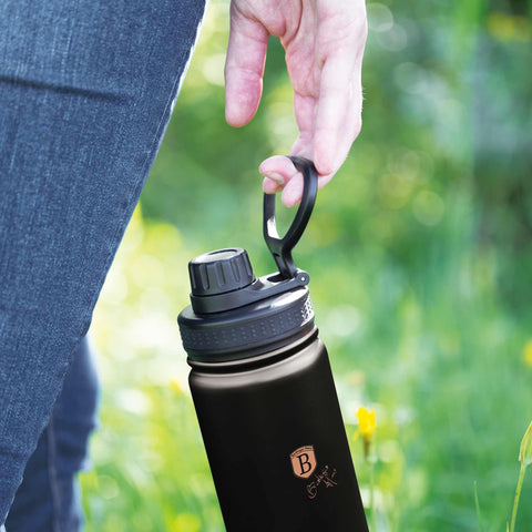  BH/7758, Botella deportiva 540 ml, Negro, Oro rosa, Botella deportiva B., Botella deportiva, Botella de agua, Frasco