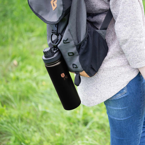  BH/7758, Botella deportiva 540 ml, Negro, Oro rosa, Botella deportiva B., Botella deportiva, Botella de agua, Frasco