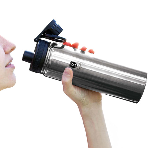  BH/7767, Botella deportiva 720ml, Acero inoxidable, Botella deportiva b., Botella deportiva, Botella de agua, Frasco, Almacenamiento de alimentos, Botella