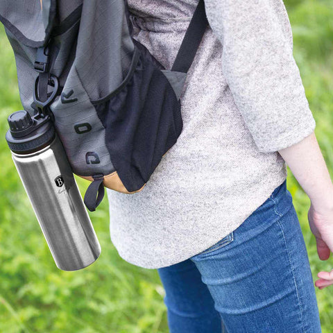  BH/7767, Botella deportiva 720ml, Acero inoxidable, Botella deportiva b., Botella deportiva, Botella de agua, Frasco, Almacenamiento de alimentos, Botella