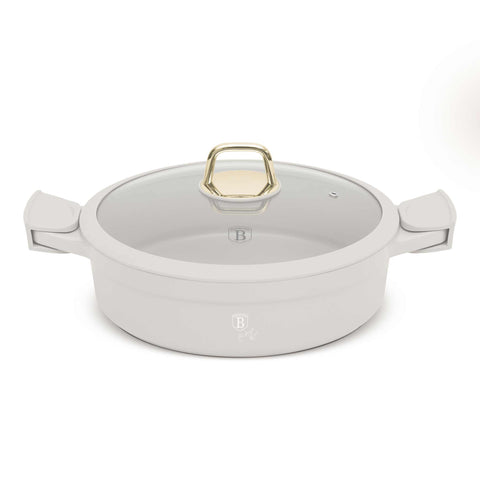  BH/7785, Olla baja con tapa 28cm, Crema Mate, Olla baja 28 cm, Aluminio fundido, Olla baja, Olla baja con tapa, Olla, Batería de cocina, Cocina, Ollas y cazuelas