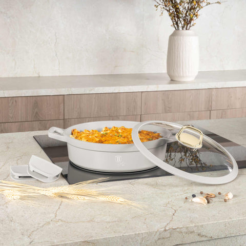  BH/7785, Olla baja con tapa 28cm, Crema Mate, Olla baja 28 cm, Aluminio fundido, Olla baja, Olla baja con tapa, Olla, Batería de cocina, Cocina, Ollas y cazuelas