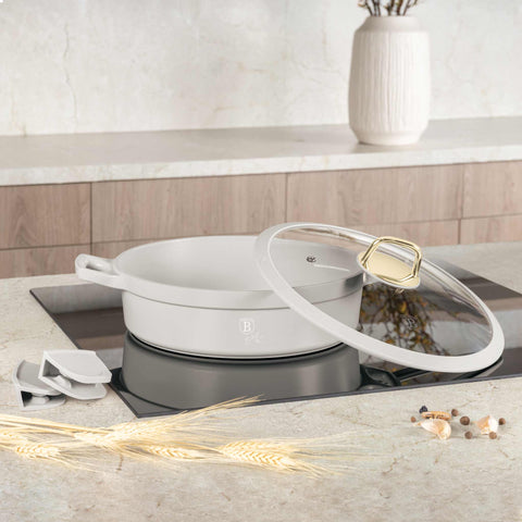  BH/7785, Olla baja con tapa 28cm, Crema Mate, Olla baja 28 cm, Aluminio fundido, Olla baja, Olla baja con tapa, Olla, Batería de cocina, Cocina, Ollas y cazuelas