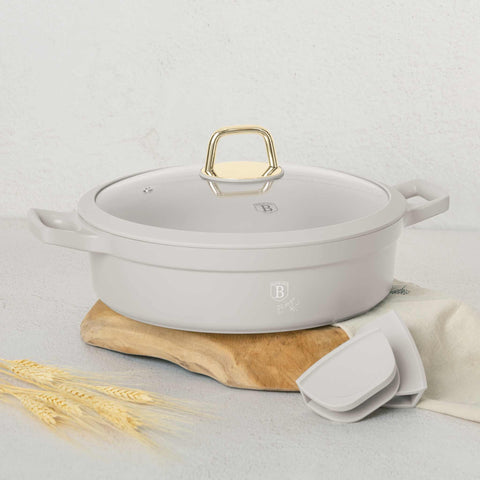  BH/7785, Olla baja con tapa 28cm, Crema Mate, Olla baja 28 cm, Aluminio fundido, Olla baja, Olla baja con tapa, Olla, Batería de cocina, Cocina, Ollas y cazuelas