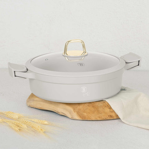  BH/7785, Olla baja con tapa 28cm, Crema Mate, Olla baja 28 cm, Aluminio fundido, Olla baja, Olla baja con tapa, Olla, Batería de cocina, Cocina, Ollas y cazuelas