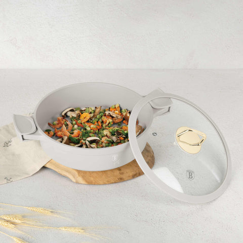  BH/7785, Olla baja con tapa 28cm, Crema Mate, Olla baja 28 cm, Aluminio fundido, Olla baja, Olla baja con tapa, Olla, Batería de cocina, Cocina, Ollas y cazuelas