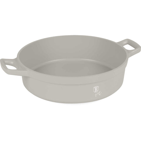 olla baja, olla baja con tapa, olla, batería de cocina, cocinar, aluminio fundido, olla baja de 28 cm, crema mate, NUEVO, BH/7785