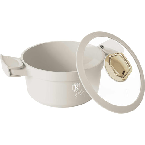  BH/7786, Cacerola con tapa 20cm, Crema Mate, Cacerola 20 cm, Aluminio fundido, Cacerola, Olla, Cacerola con tapa, Batería de cocina, Cocina, Ollas y cazuelas