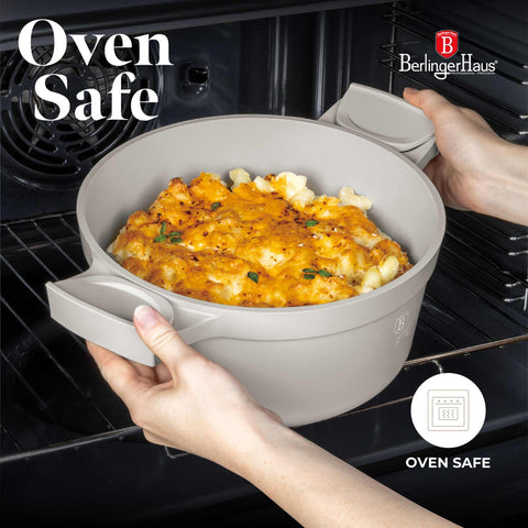  BH/7787, Cacerola con tapa 24cm, Crema Mate, Cacerola 24 cm, Aluminio fundido, Cacerola, Olla, Cacerola con tapa, Batería de cocina, Cocina, Ollas y cazuelas