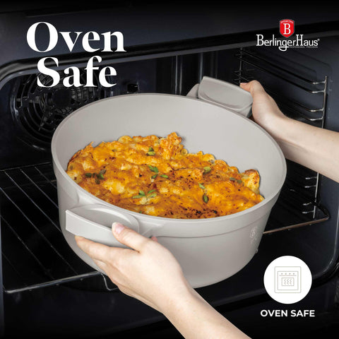  BH/7788, Cacerola con tapa 28cm, Crema Mate, Cacerola 28 cm, Aluminio fundido, Cacerola, Olla, Cacerola con tapa, Batería de cocina, Cocina, Ollas y cazuelas