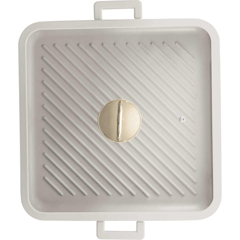  BH/7790, Parrilla cuadrada con tapa de 34 cm, Crema mate, Parrilla cuadrada de 34 cm, Aluminio fundido, Sartén, Sartén, Parrilla, Parrilla con tapa, Parrilla cuadrada, Batería de cocina, Cocina, Sartenes