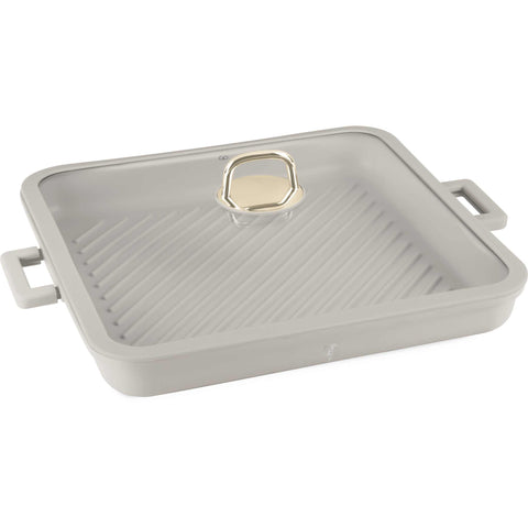  BH/7790, Parrilla cuadrada con tapa de 34 cm, Crema mate, Parrilla cuadrada de 34 cm, Aluminio fundido, Sartén, Sartén, Parrilla, Parrilla con tapa, Parrilla cuadrada, Batería de cocina, Cocina, Sartenes