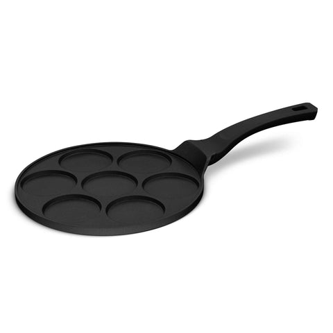  BH/7793, BH/1444, Molde para panqueques de 7 agujeros, 26 cm, negro, molde para panqueques, aluminio fundido, molde para panqueques con agujeros, utensilios de cocina, cocina, sartenes, molde para crepes/panqueques
