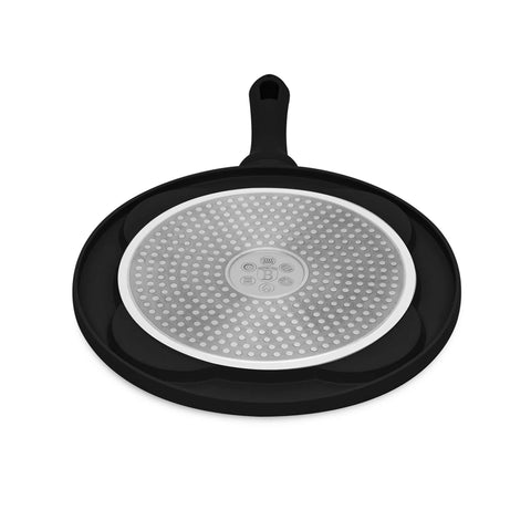  BH/7795, Molde para panqueques de 4 agujeros, 26 cm, negro, aluminio fundido, con agujeros, utensilios de cocina, sartenes, para crepes y panqueques
