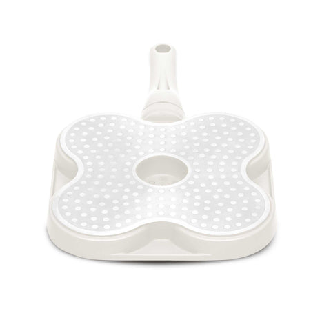 Product image of 4holes blank hamburger pan 20cm. Part of the Sahara Collection . Features: • Material: cast aluminium • Pancake pan Ø20*2,2 cm • Color: matt cream. (Studio view). Official Berlinger Haus product, boosted by Promintra sl.