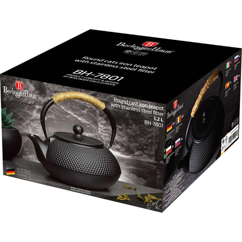  BH/7801, Tetera de hierro fundido 1,2L, Negra, Tetera, Hierro fundido, Tetera de hierro fundido, Ollas y cacerolas, Olla