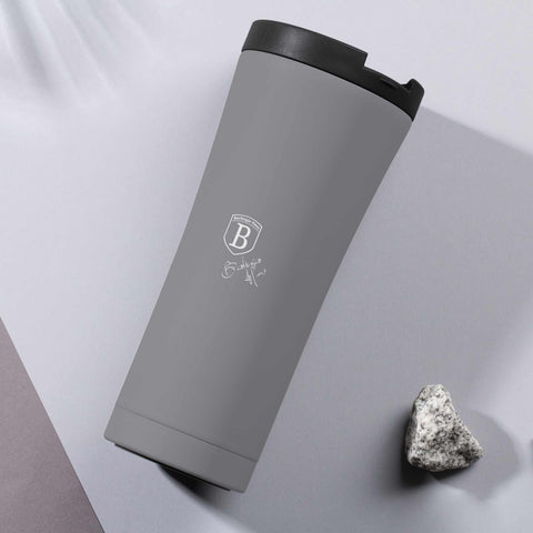  BH/7813,Taza de café 0,5L,Gris mate,Taza de café,Taza de viaje,Botella,Frasco,Vajilla,Taza