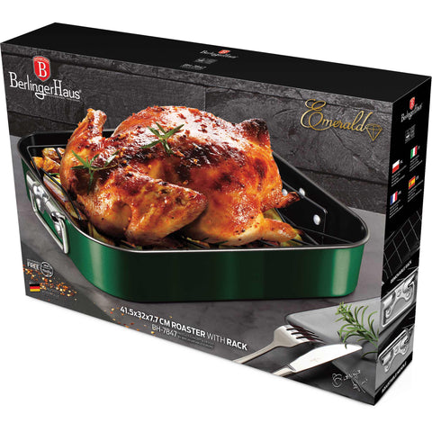  BH/7847, Asador con rejilla, Esmeralda, Verde, Utensilios para hornear, Asador, Horneado, Bandeja para asar